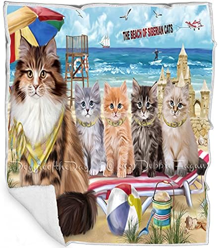 ידידותי לחיות מחמד החוף סיבירי חתולים שמיכה - קל משקל סופר רך ונעים, עמיד המיטה השמיכה - נושא חיים פאזי השמיכה על הספה