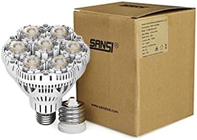 (עדכון) SANSI 40W הנורה LED, 300-350W Equiv, 5000K, אור יום, 5500lm בהיר הנורה, שאינו ניתן לעמעום, CRI 80, E26 כדי E39
