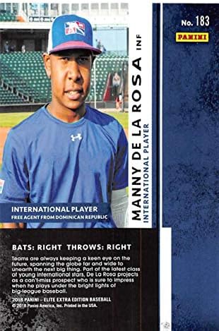2018 פניני עילית נוסף מהדורה EEE 183 מני דה לה רוזה סר/999 הבינלאומי MLB פרוספקט בייסבול מסחר כרטיס ב-Raw (ננומטר או