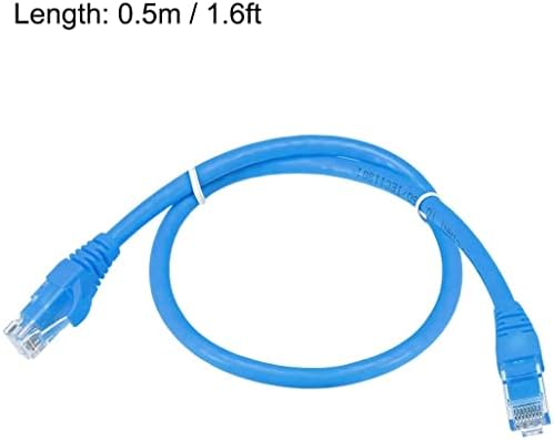 KFidFran Cat6 כבל ה-Ethernet, RJ45 Cat6 Ethernet תיקון כבל של 0.5 מ ' /1.6 מטר - אור כחול(Cat6-Ethernet-טלוויזיה בכבלים,
