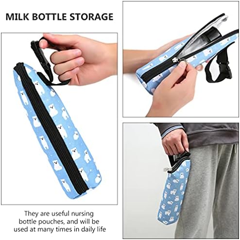 Toyvian 2pcs מבודד בקבוק תיקים מבודדים חלב קריר הנסיעות המוביל מחזיק תיק נייד חלב אם לאחסון בקבוק האכלה שקיות על העגלה
