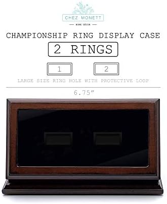 ChezMonett טבעת אליפות תצוגה - עץ עם זכוכית שקופה המכסה